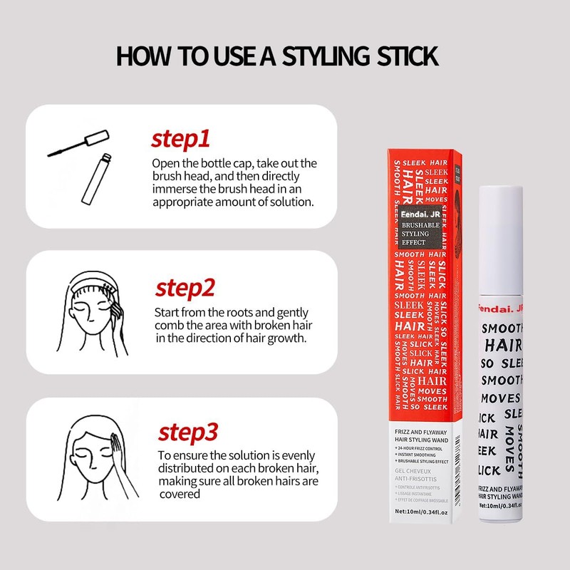 Flyaway Hair Taming Wand 2 Pack, 24 Hour Frizz Control