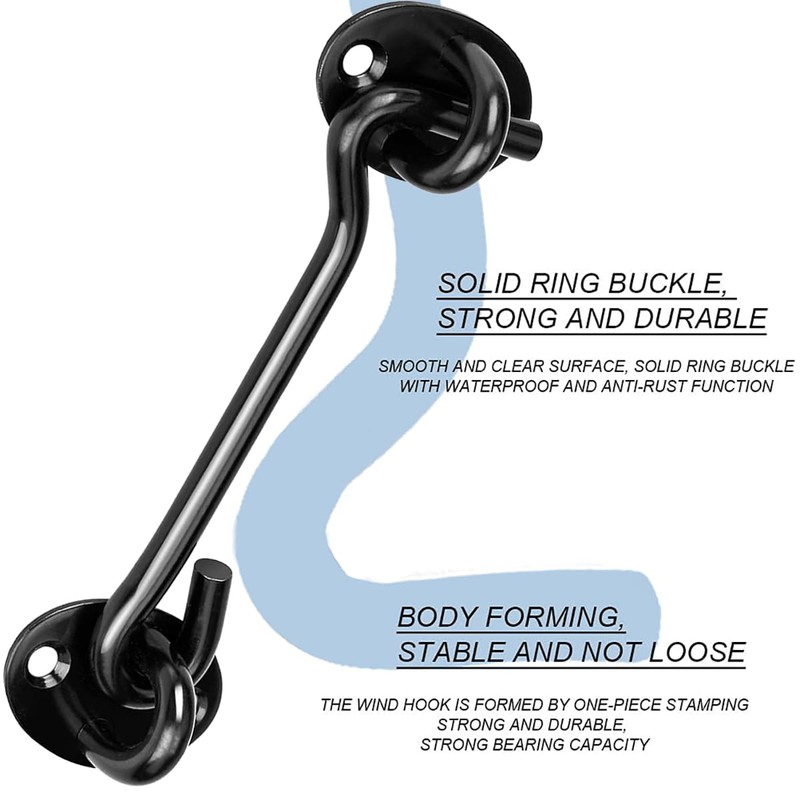 Litensh 2PCS Barn Door Hook Lock, Gate Door Hook and