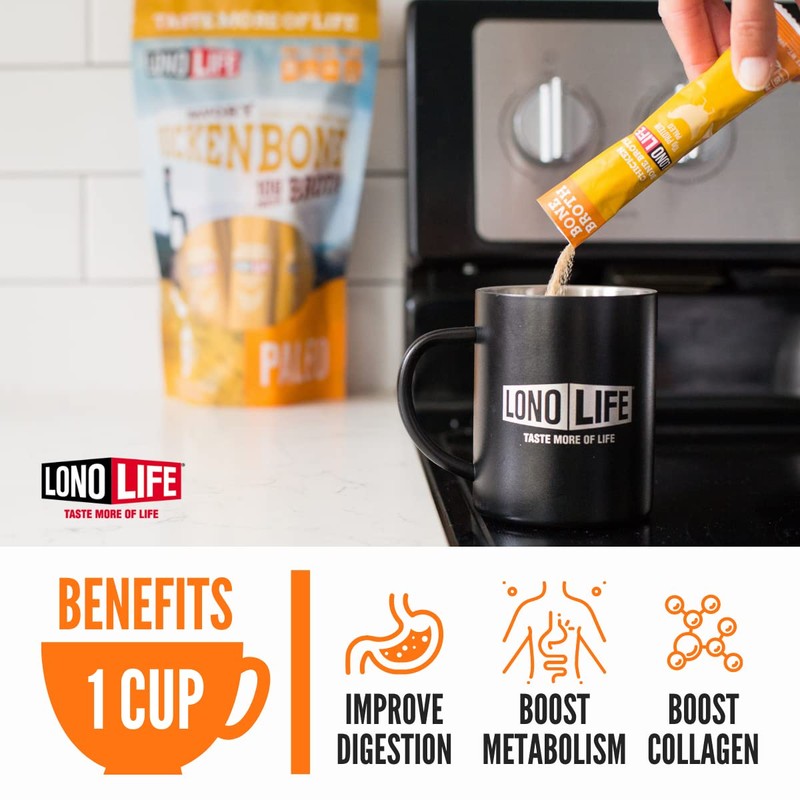 LonoLife Reduced Sodium Chicken Bone Broth Powder Mix | 10g