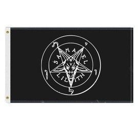 3×5 FT Baphomet Bold Flag, Large 100D Church Of Satan Outdoor Banner,Doube Side Printing Decor For Patio Garden With Brass Gromment