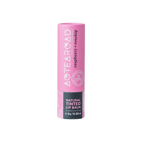Aotearoad Natural Tinted Lip Balm 8g - Raspberry + Rosehip