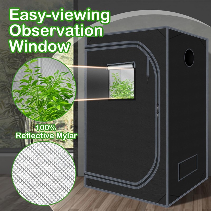 Grow Tent 36"x36"x72" 600D Mylar Hydroponic High Reflective Grow Tents