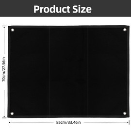 PWGHWG 85 x 70 cm Patches Velcro Wall Velcro Mat Tactical Military Velcro Patch Board Organiser Display Board Velcro Wall Mat with Eyelets Tactical Stand Board for Badges, Black