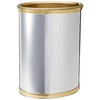 Kraftware Mylar Polished Chrome/Brass Waste Basket with 3/4-Inch Polished Brass