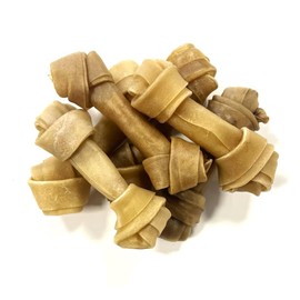 Small 4 inch Knotted Bones x 20 Natural Rawhide Dog Treats LOD3