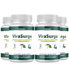 Pelican Vitamins ViraSurge- Men's Health & Bodybuilding- 4 Bottles- 240 Tablets
