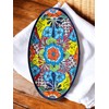 Large Talavera Oval Platter – 17.5” x 10” Hand-Painted Ceramic