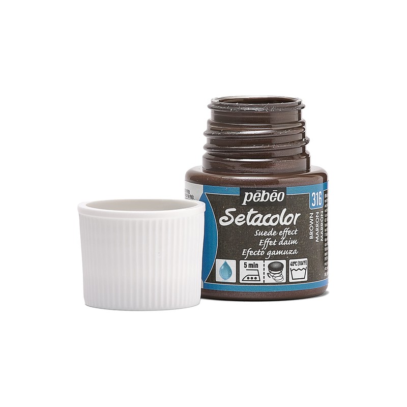 PEBEO 295316 Setacolor Suede Fabric Paint 45-Milliliter Bottle, Brown,Brown