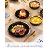 LOVECASA 12 Pieces Plates and Bowls Sets, Porcelain Black and