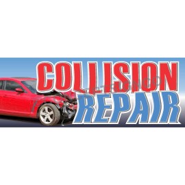 Concept Signs & Graphics 3'x8' COLLISION REPAIR BANNER LARGE Outdoor Sign Car Auto Body Shop Service Fix