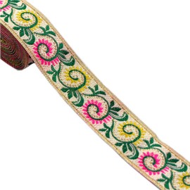 MSCFTFB Pasley Patrones de cinta de tela jacquard, cinta de tela tejida, flecos para accesorios de ropa, correas de adorno, cinturones, collares, manualidades, tela, ancho de 2,5 cm por 7,6 yardas (blanco)