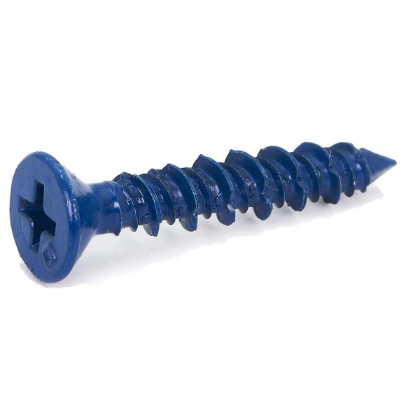 SODIAL 100PCS 3/16 x 1-1/4In Flat Concrete Diamond Point Screw