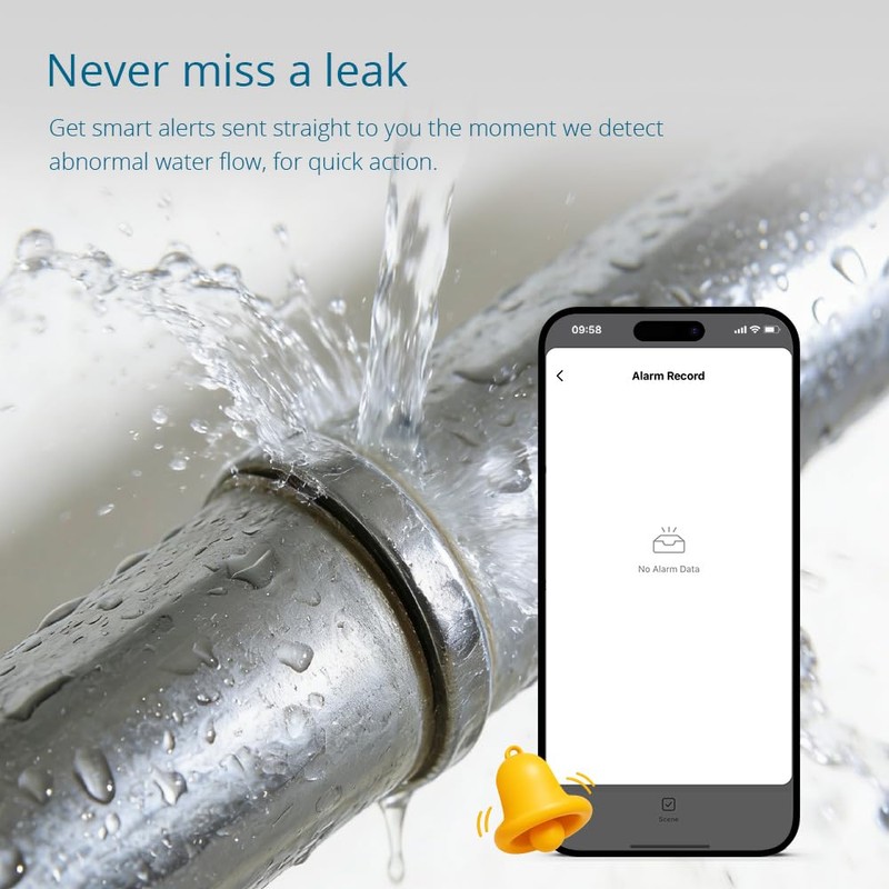 Zigbee Smart Water Meter with Shutoff Valve & LCD Display