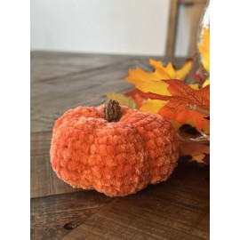 Handmade Crochet Small Plush Orange Pumpkin