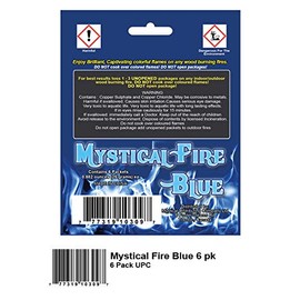 Mystical Fire Blue Flame Colorant Vibrant Long-Lasting Pulsating Flame Color Changer for Indoor or Outdoor Use 25-gram Packets 6 Pack