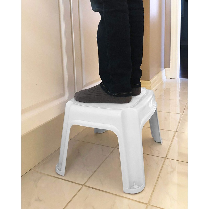 Gracious Living 9.5-Inch Tall, Sturdy Non Slip Plastic Single Level