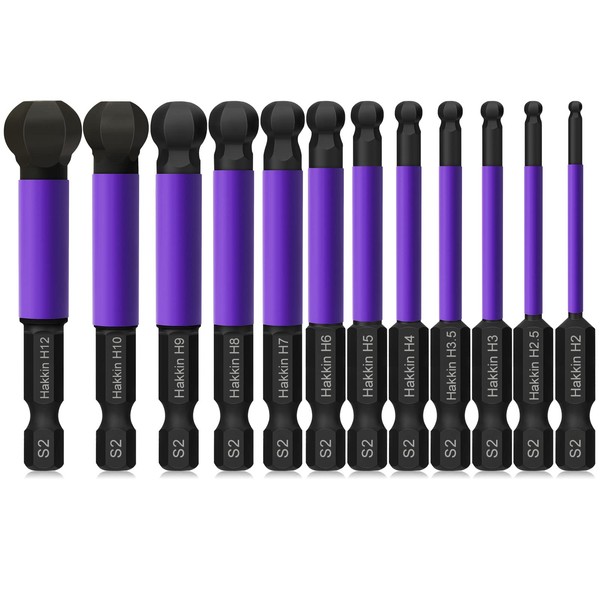 Allen Key Bit Set Hakkin 12Pcs Ball End Allen Hex