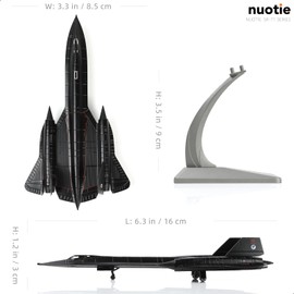 NUOTIE 1/200 SR-71A Blackbird 17972 Metal Diecast Aircraft Model with Stand USAF Cold War Military Fighter Alloy Model for Adults Display Collections or Gift (64-17972)