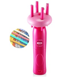 Enhon Cord Maker Portable Fringe Twister, Handheld Cord Maker for Craft Yarn Making Twister for Beginners(Pink)