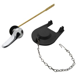 Goddessmoon Toilet Handle Replacement Kit, Front Mount H59 Brass Lever, 2-Inch Universal Toilet Flush Valve Flapper, 9.88-Inch Stainless Steel Chain, Compatible with Most Toilets, WC Repair Parts.