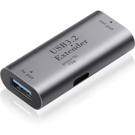 SinLoon USB3.2 Signal Amplifier Extender 5Gbps Dual USB A Port Long Distance Conversion Adapter with PD15W Type-C Charging Interface, LED Display Light Suitable for Printers, Surveillance Cameras