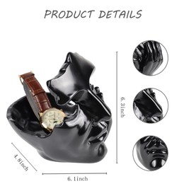 Smabogofare Eyeglass Stand Holder Office Display Stand Thinker Home Desk Decor Key Holder Nightstand Sculpture Creative Spectacle Holder(Black)