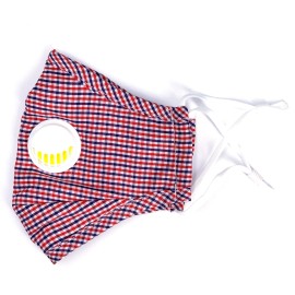 TK FASHION MASK 20~100 PCS  PM2.5 ACTIVATED COTTON CARBON FILTER FACE MASK BREATHING ADULT - Red and Blue Checked Mask