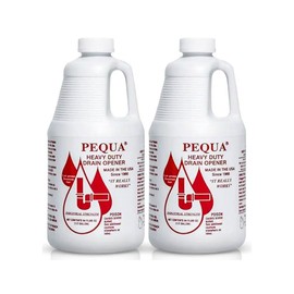PEQUA INDUSTRIES 64 oz Pequa Heavy Duty Drain Opener - Powerful, Non-Acid, Fast-Acting Formula, Safe for All Pipes, Industrial strength Drain Cleaner for Sinks, Tubs, Septic Tanks (Pack of 2)