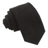 DQT Men's Plain Suede Wedding Formal Slim Tie - Black