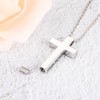 XIUDA 925 Sterling Silver Cremation Jewelry Memorial Cross Urn Necklace