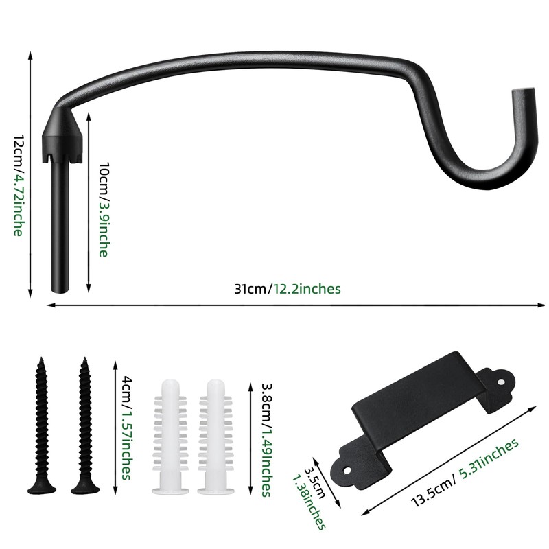 AJHXZMFC Plant Hooks for Wall, Outdoor Plant Hanging Bracket Wall
