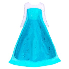 AmzBarley Girls Princess Dress Up Kids Party Costume Birthday Cosplay Outfit Princess Cape with Accessories 7-8 Years