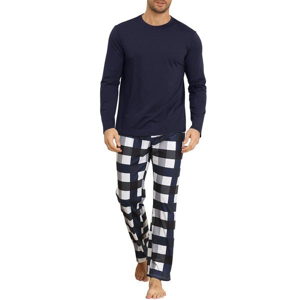 KUYIGO Pyjamas for Men 2 Piece Set Breathable Nightwear Lounge