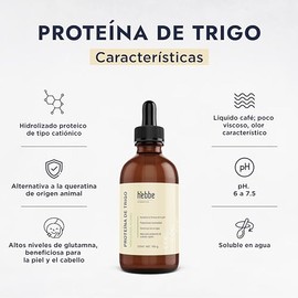 HEBBE - Proteína de Trigo 100 g | Aumenta la Firmeza de la Piel | Formación de Película | Rico en Aminoácidos y Antioxidantes | Libre de Gluten | Prev