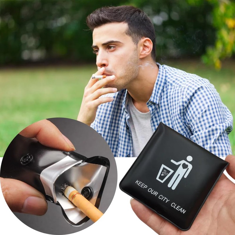 KALOLINNA Portable Ashtray, Small Ashtray, Set of 3, Portable Storage