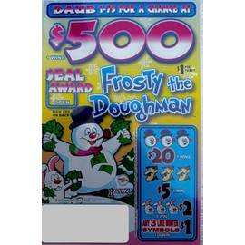 Frosty The Doughman Bingo Pull Tabs Tickets, Bingo Event Game