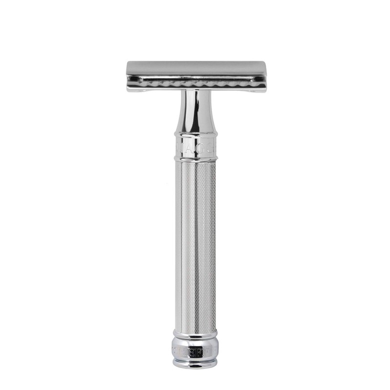 Edwin Jagger Double Edge Safety Razor With Long Handle (Blue)