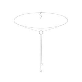 Elli Women's Choker Necklace Y-Chain Layer Look Circle Geo in 925 Sterling Silver, Sterling silver, None