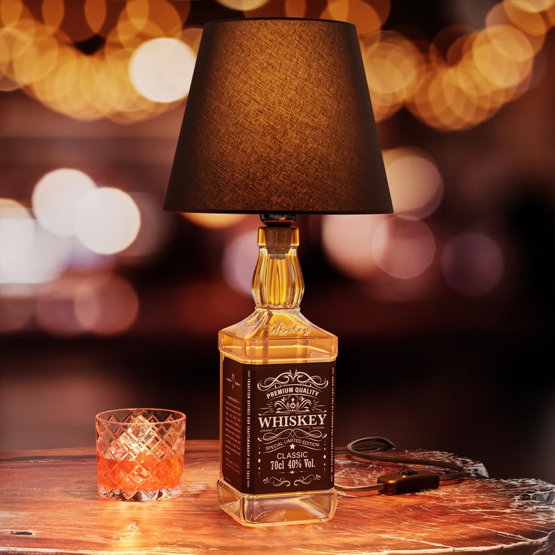 ledscom.de FLAKO Table Lamp, Textile Cable Black, Lampshade Black, Includes