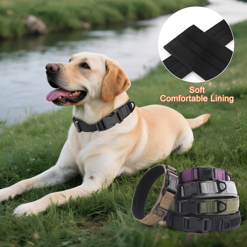 Ledeak Tactical Dog Collar, Adjustable Polypropylene Nylon Dog Collar with