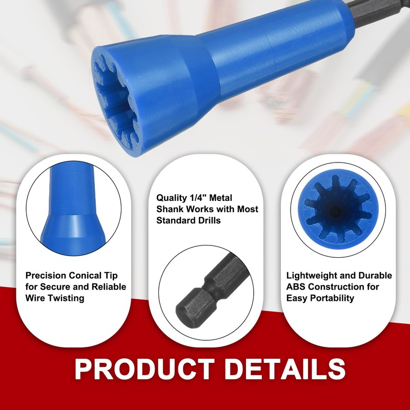 sourcing map 2pcs Wire Twisting Tool for Drill, Electrician Wire