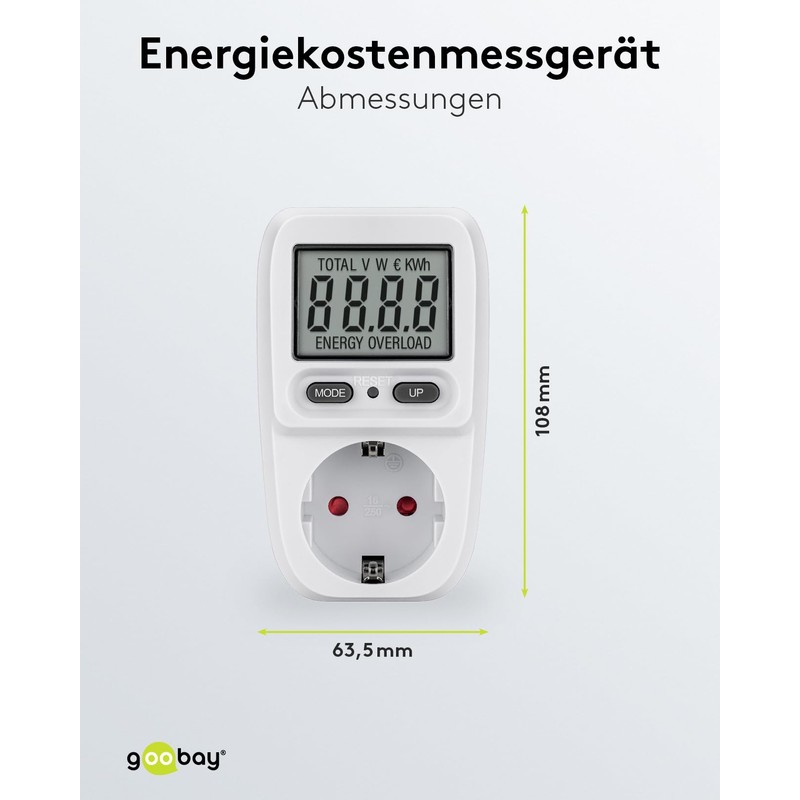 goobay 64589 Basic Digital Energy Cost Meter / Electricity Meter