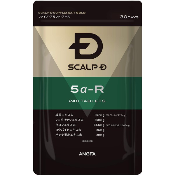 ANGFA Scalp D Supplement, Gold, 5α-R (Five-Alpha Earl), Saw, 240 Tablets
