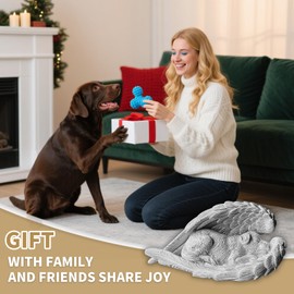 Dog Memorial Gifts for Loss of Dog,Resin Pet Memorial Statues,Forever My Guardian Angel Memorial Gifts（Grey）