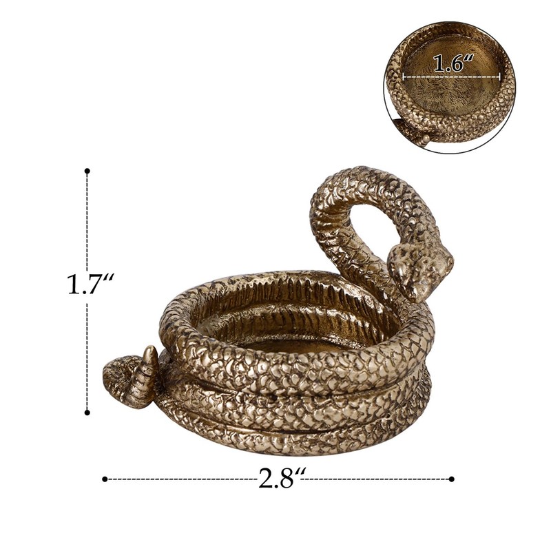 NIKKY HOME Gold Snake Tealight Candle Holders Set of 2,