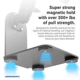 ARKON Mounts - SteadyMag Magnetic Mounting System | Strong Magnetic Grip | Mounts to Any Flat Surface | Ideal for Material handling and Forklift | Durable, no Drill Mount FLIFTMAG35