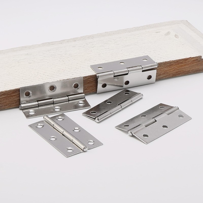 Unxuey Door Hinges, 16Pcs 2.12inch Folding Butt Hinges, Stainless Steel