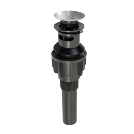 Bathroom Sink Drain with Overflow- Pop Up Drain for Bathroom Sink, Drain Assembly with Overflow Stopper, Sink Push Pop-up Drain Stopper for Lavatory Vanity Vessel Sink, Chrome