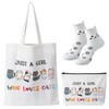 ViEinkaufen Cat Gifts for Women,Cat Tote Bag, Makeup Bag and