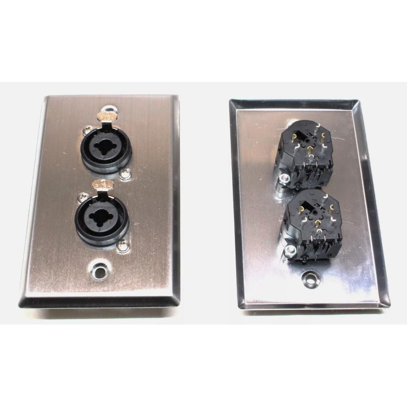 (2) Two Single Wall Plates w/Dual Genuine Neutrik NCJ6FI-S Combo